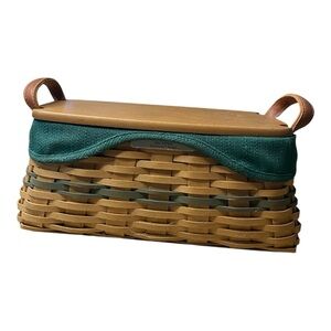 Longaberger Brown and Green Storage Basket